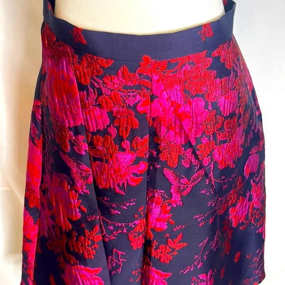 Anthropologie Floral High Low Skirt in Pink and Navy - Picture 4 of 6